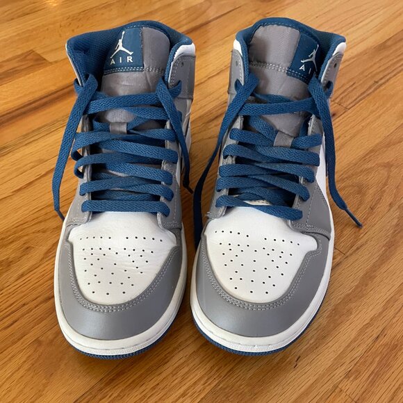 Nike Men's True Blue Mid Air Jordan 1 Mid Size 9 (Like New) - Picture 2 of 4